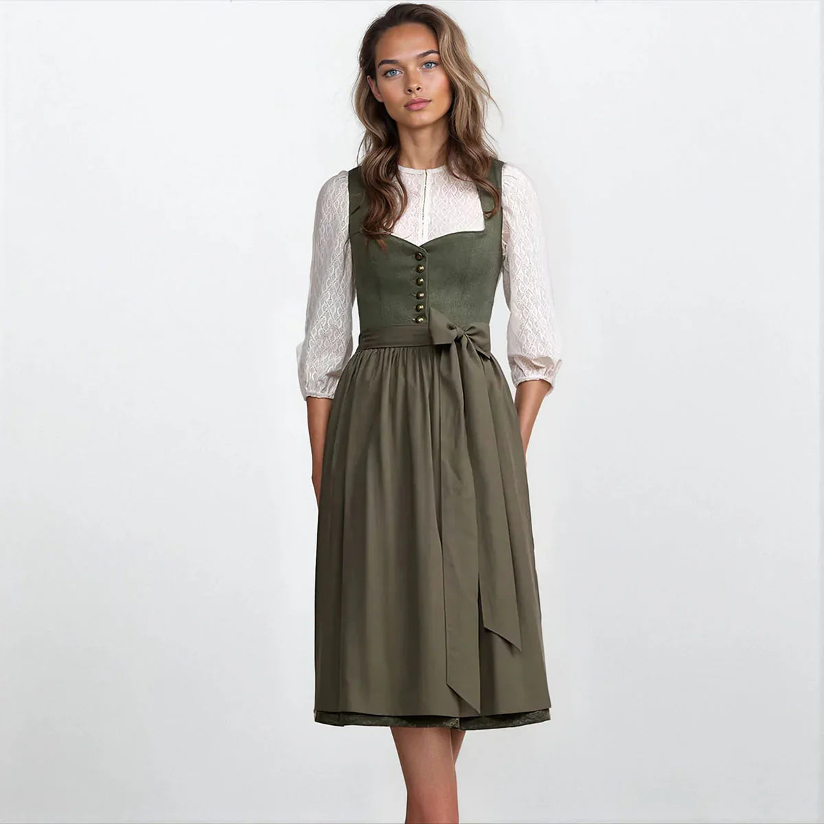 Romantisches Trachtenkleid mit Herz-Ausschnitt für Damen