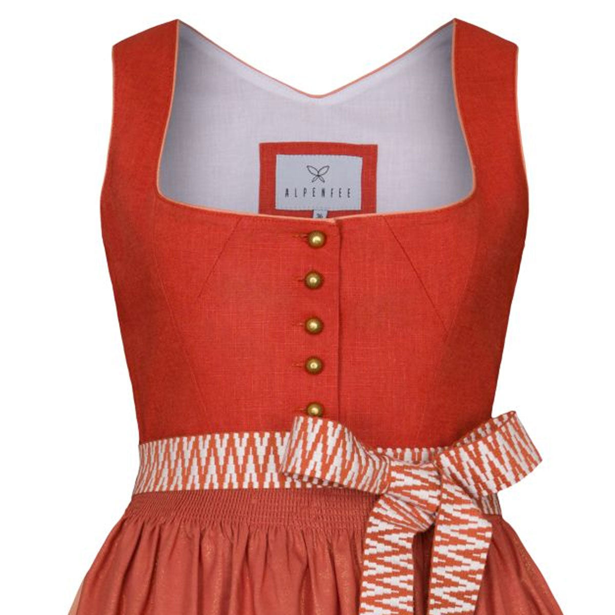 Alpenfee Dirndl Bruna Orange 70cm - Datschi Trachten