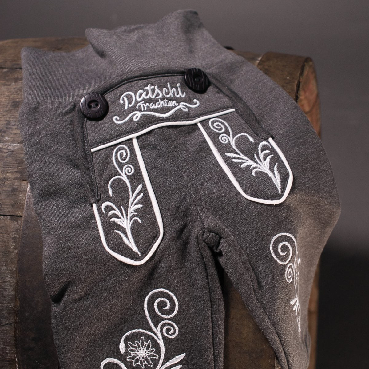 Baby Lederhosen Jogginghose Dunkelgrau - Datschi Trachten
