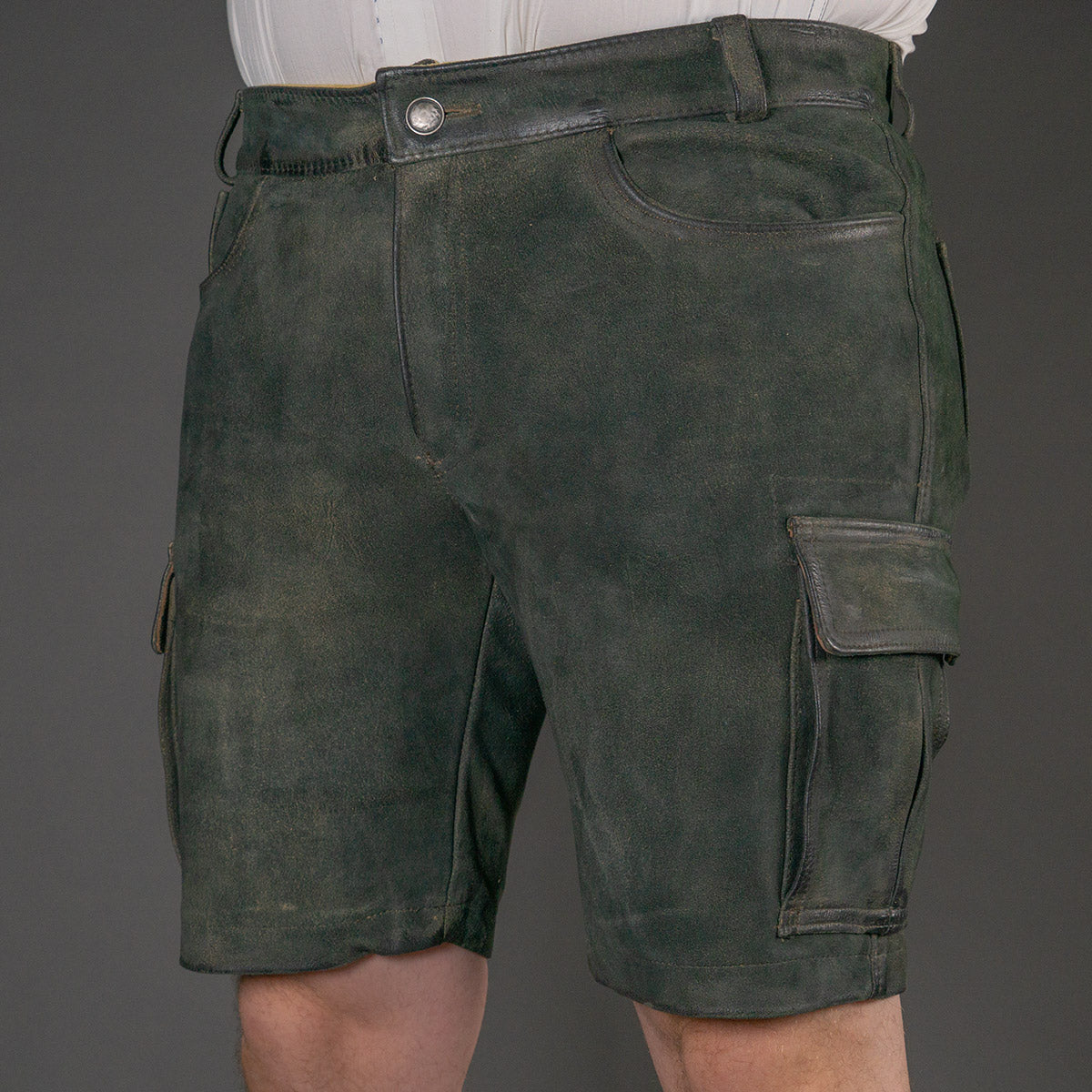 Datschi Trachten Cargo Lederhose Albert Ziegenleder Antik Grey - Datschi Trachten