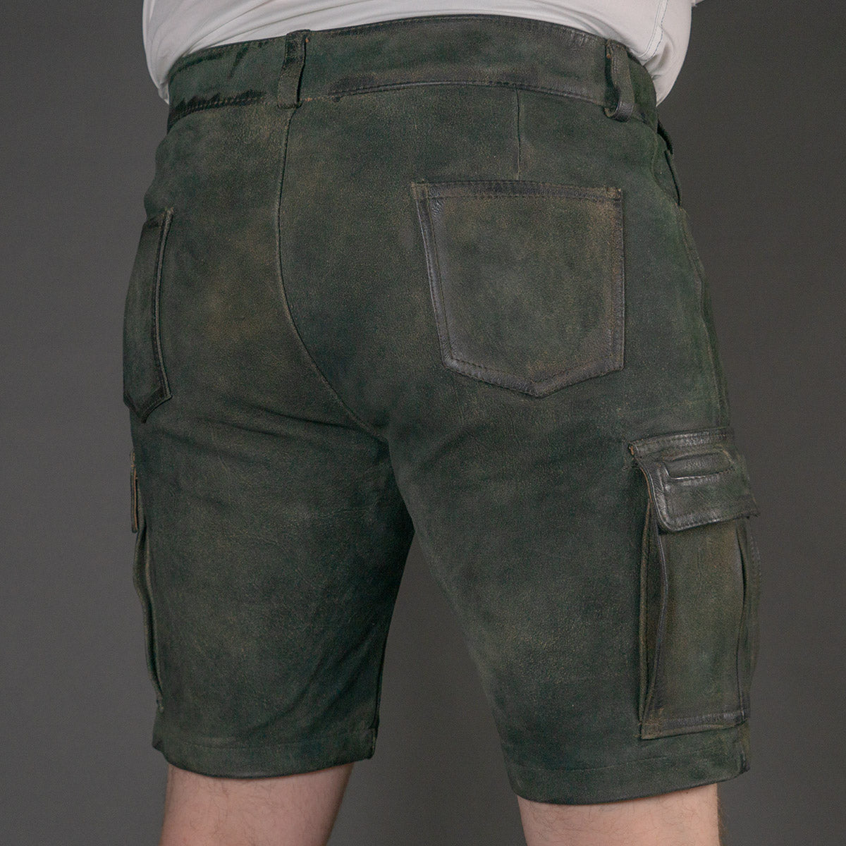 Datschi Trachten Cargo Lederhose Albert Ziegenleder Antik Grey - Datschi Trachten