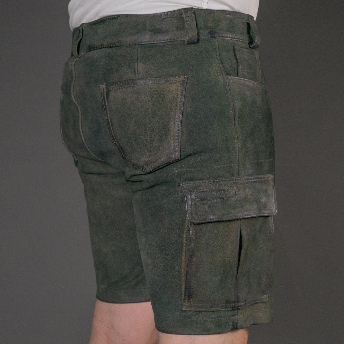 Datschi Trachten Cargo Lederhose Albert Ziegenleder Antik Grey - Datschi Trachten