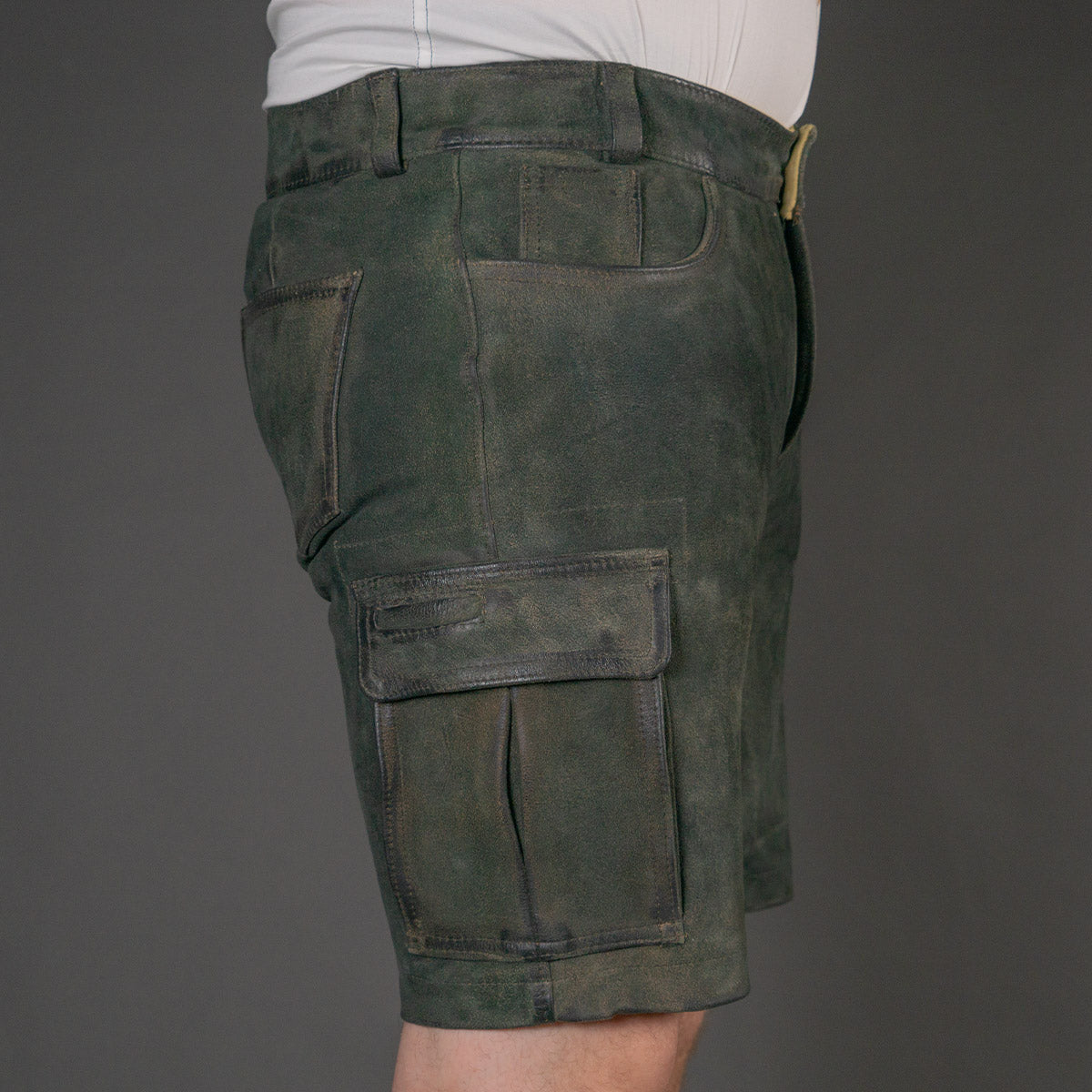 Datschi Trachten Cargo Lederhose Albert Ziegenleder Antik Grey - Datschi Trachten