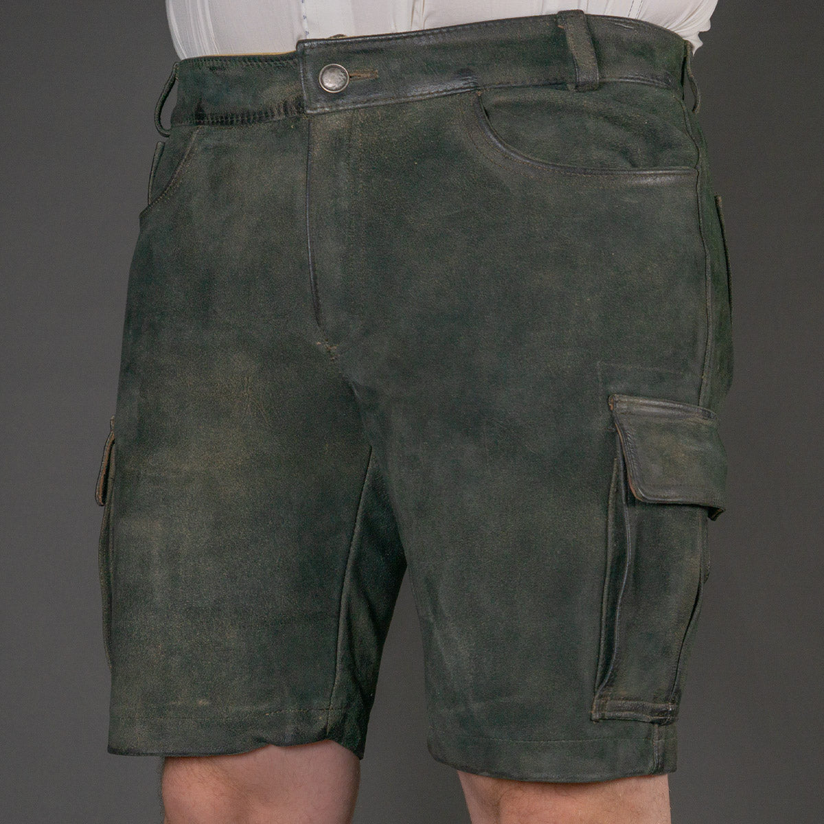 Datschi Trachten Cargo Lederhose Albert Ziegenleder Antik Grey - Datschi Trachten