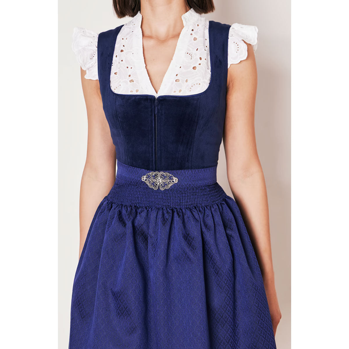 Krüger Dirndl Alisha Blau Kurz 50cm - Datschi Trachten
