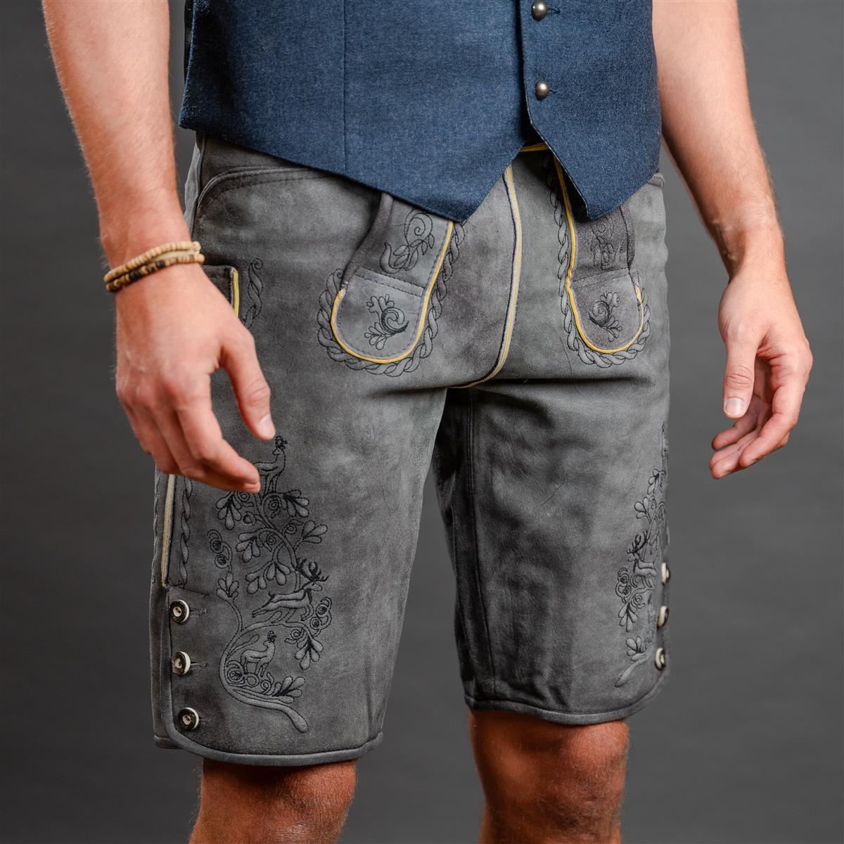 Datschi Trachten Lederhose Karl Dunkelgrau - Datschi Trachten