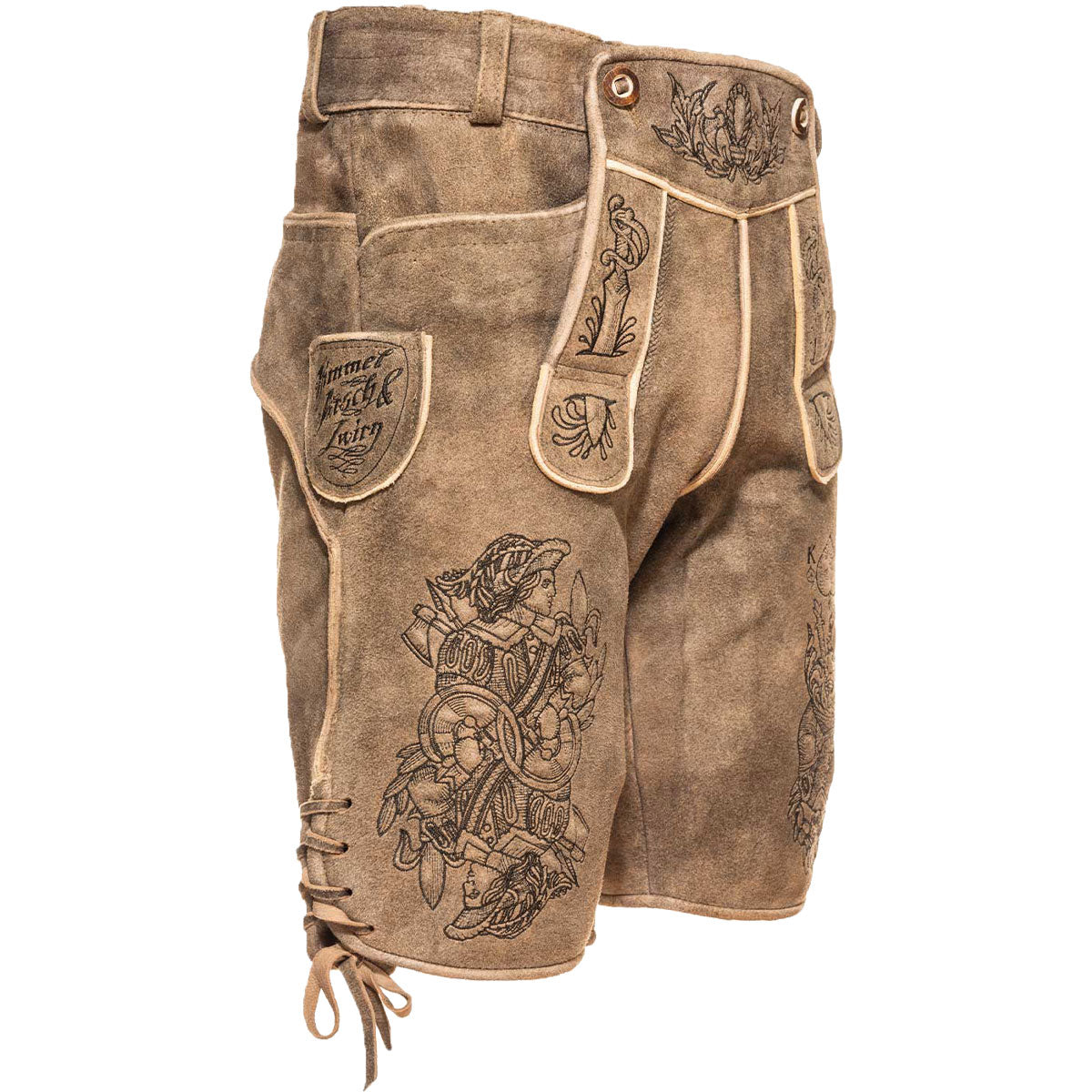 Himmel Arsch und Zwirn Lederhose Königsmörder Beige Hell - Datschi Trachten