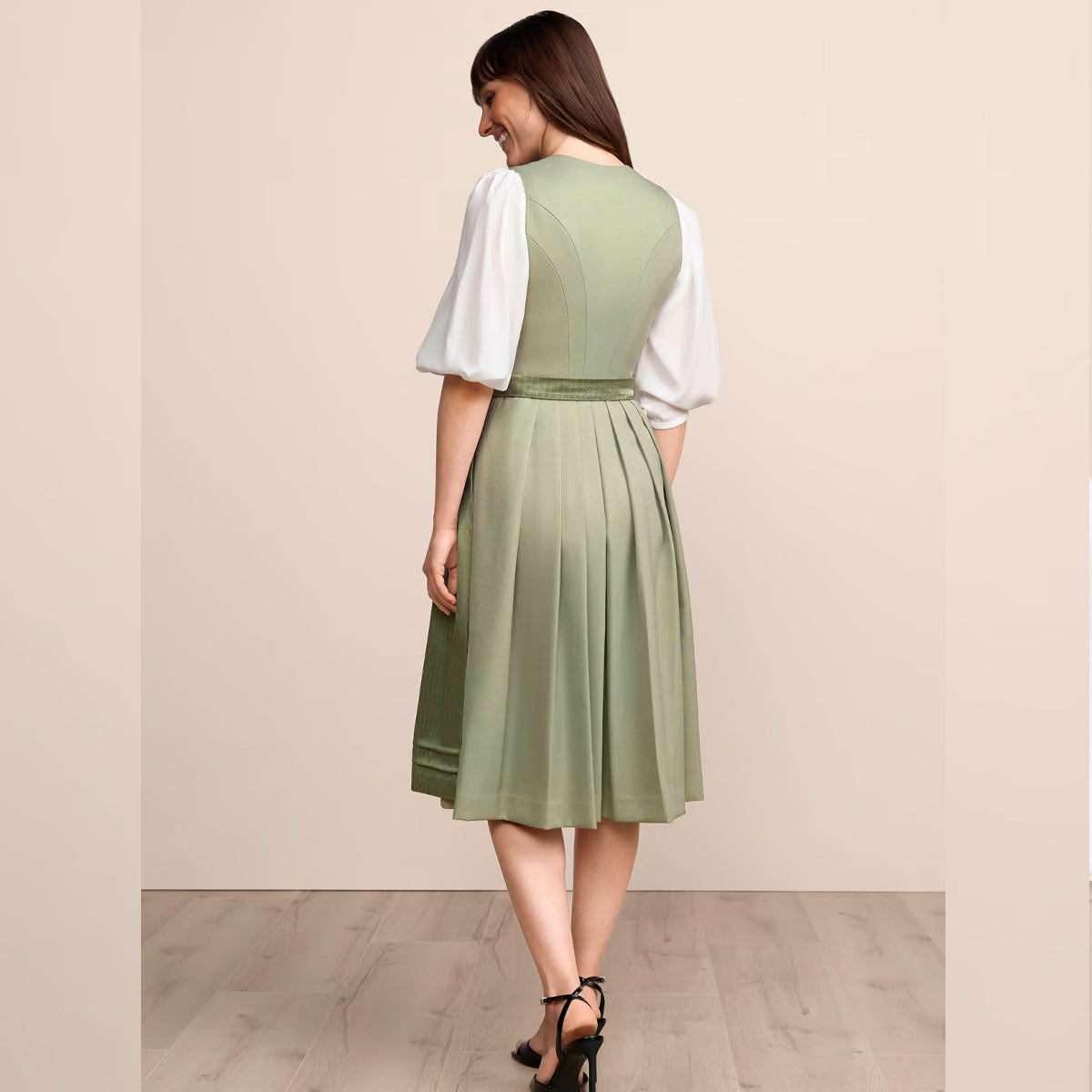 Krüger Dirndl Lillie Grün Reißverschluss 70cm - Datschi Trachten