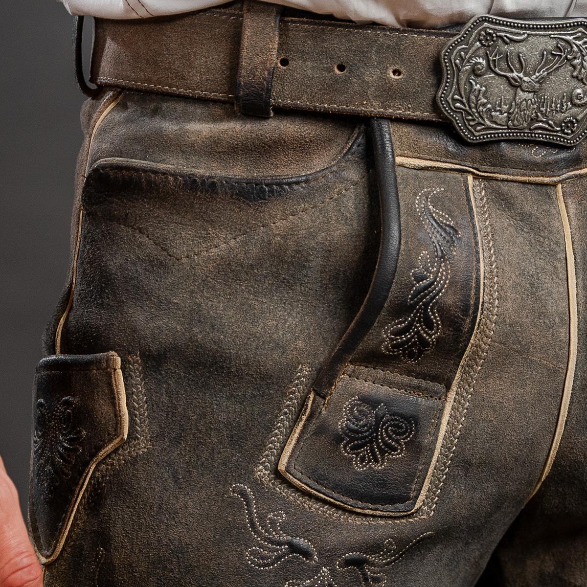 Datschi Trachten Lederhose Herbert Coffee Antik - Datschi Trachten