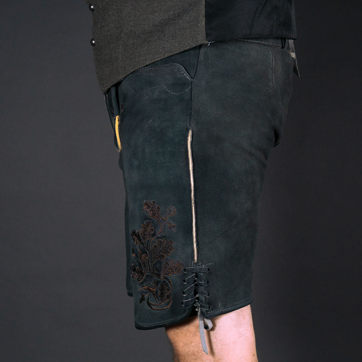 Datschi Trachten Lederhose Pius Kohle Grau - Datschi Trachten