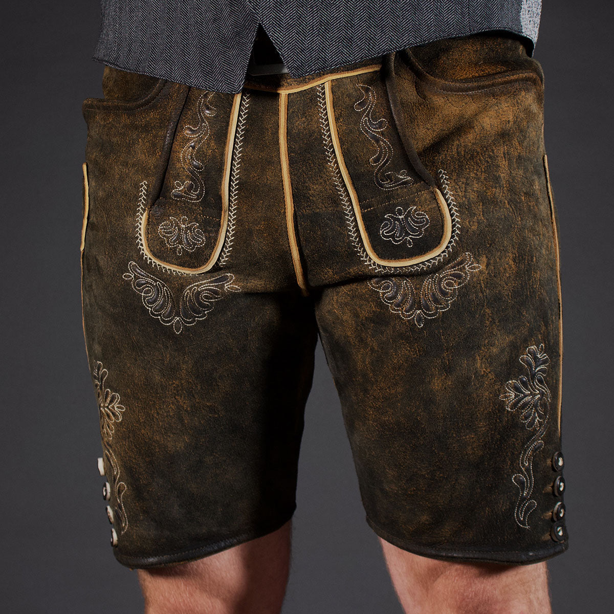 Datschi Trachten Lederhose Sigmund Braun Rustikal - Datschi Trachten