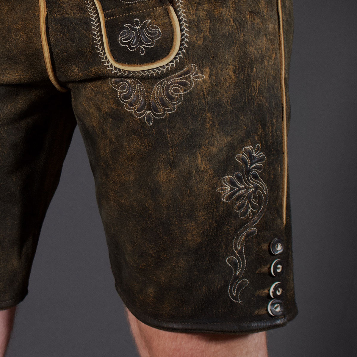 Datschi Trachten Lederhose Sigmund Braun Rustikal - Datschi Trachten