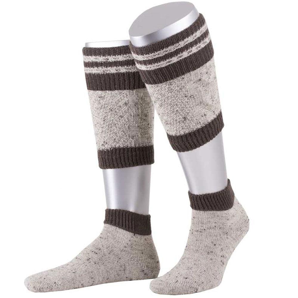 Loferl Tweed Merino Wolle Braun Meliert - Datschi Trachten