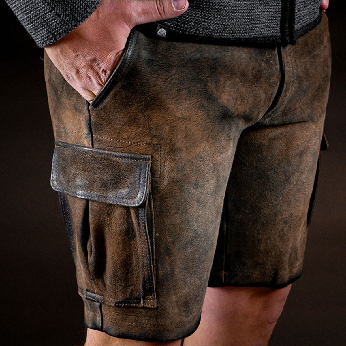Datschi Trachten Cargo Lederhose Ludwig Ziegenleder - Datschi Trachten