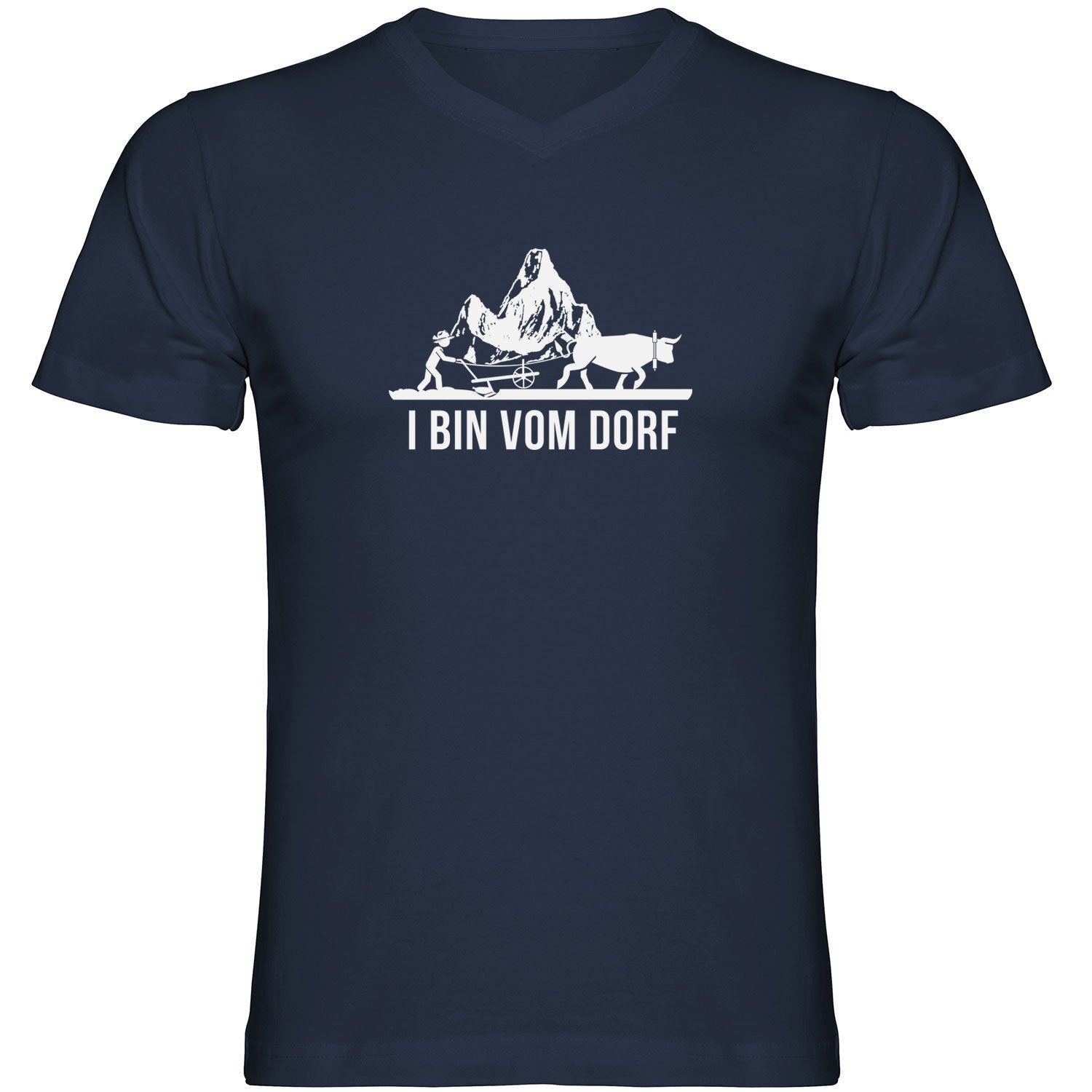 I bin vom Dorf Herren Tshirt V-Ausschnitt - Datschi Trachten