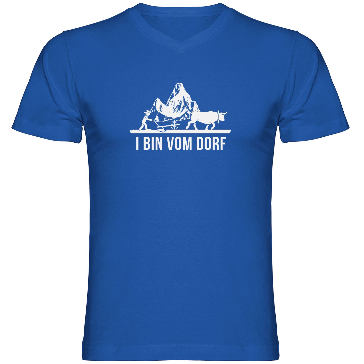 I bin vom Dorf Herren Tshirt V-Ausschnitt - Datschi Trachten