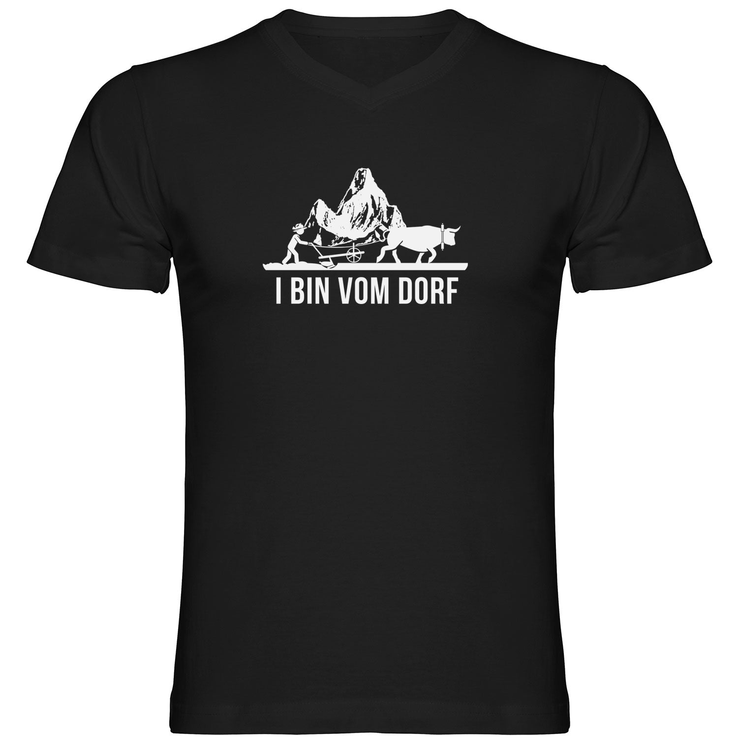 I bin vom Dorf Herren Tshirt V-Ausschnitt - Datschi Trachten