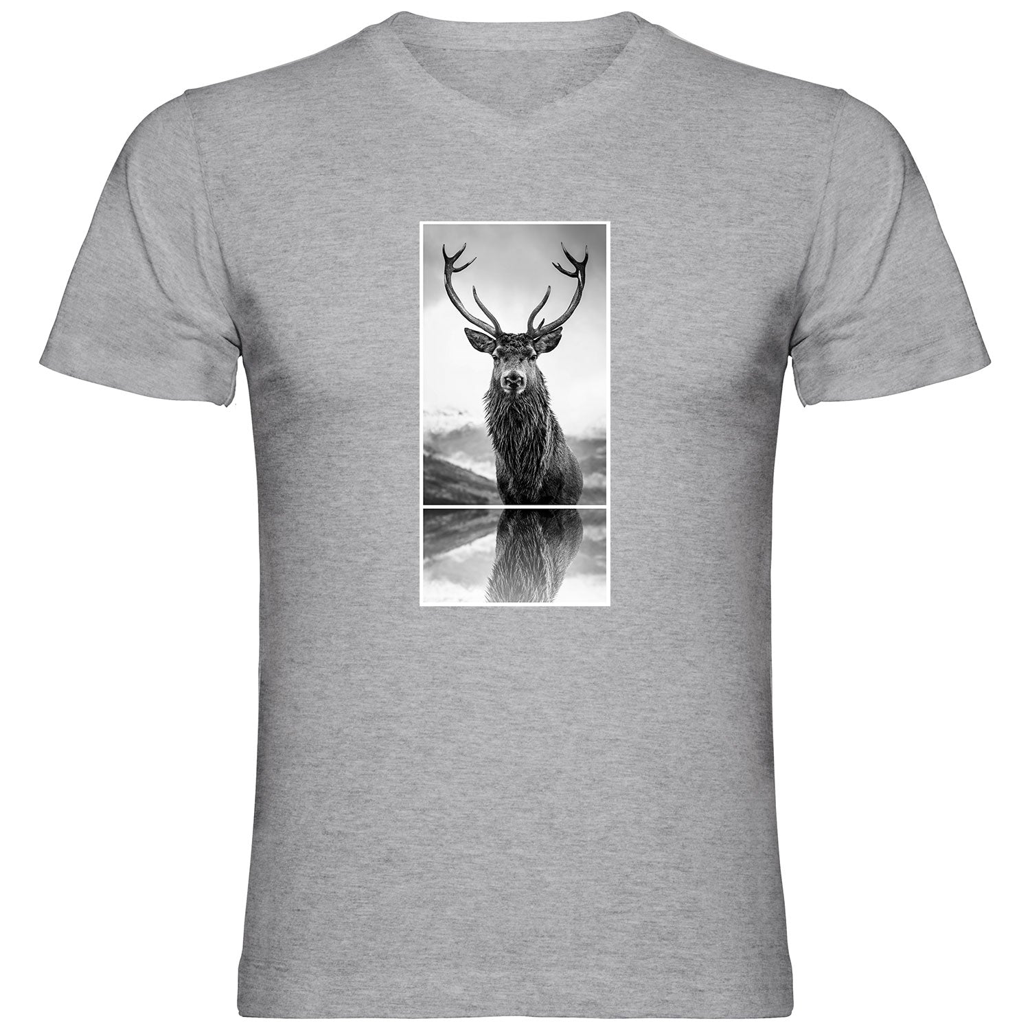 Hirsch T Shirt Herren V-Ausschnitt - Datschi Trachten