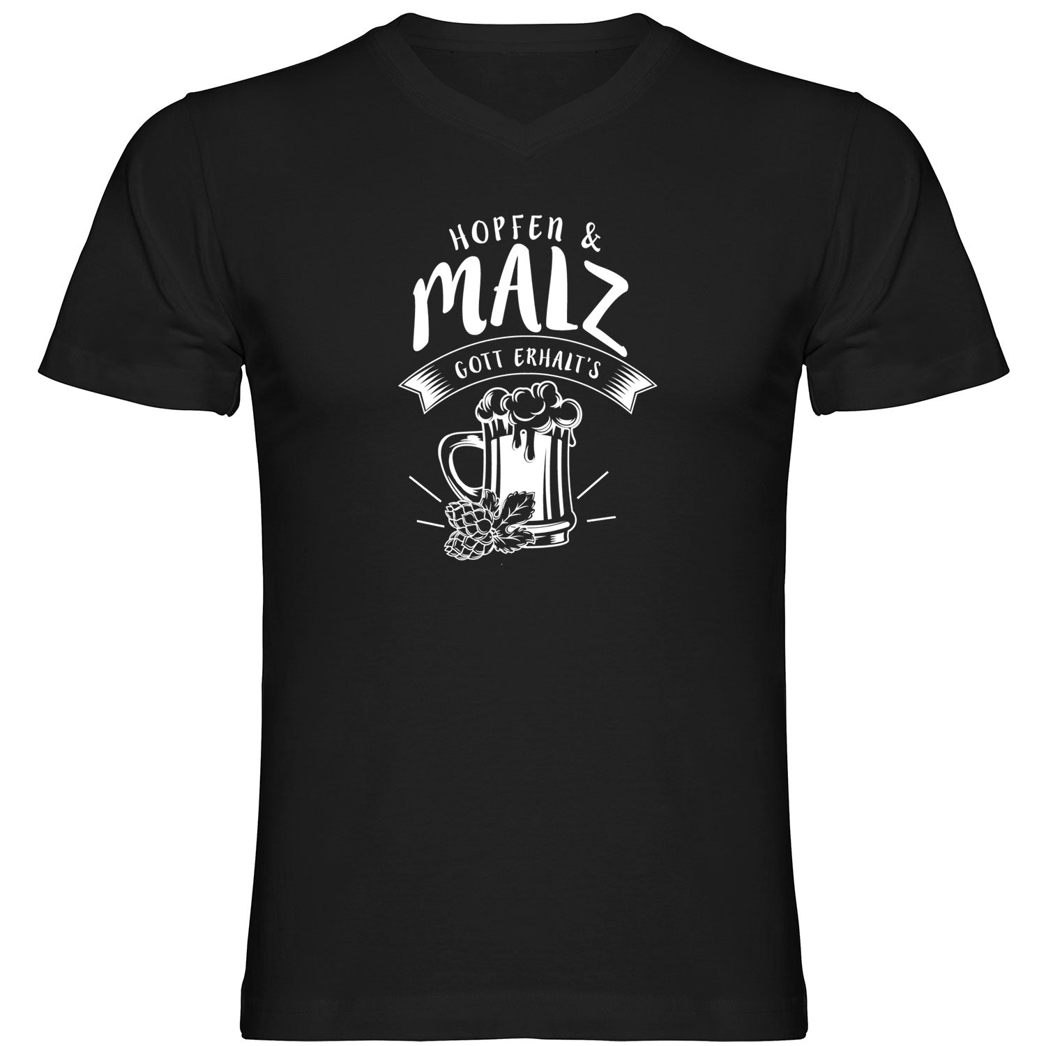 Hopfen und Malz Tshirt V-Ausschnitt - Datschi Trachten