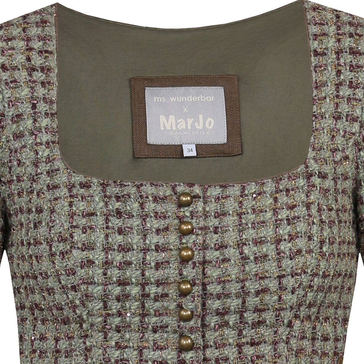 Marjo Dirndl Orchard Olive 75cm Olives Herbstdirndl MarJo x Ms_Wunderbar Mieder Innenseite