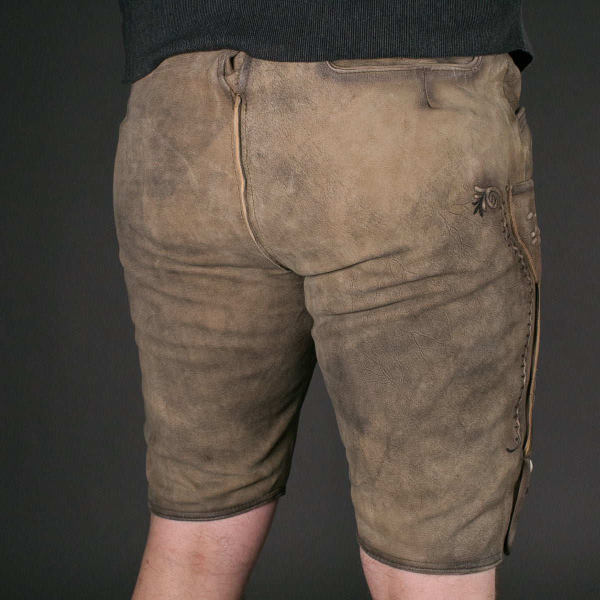 Datschi Trachten Lederhose Engelbert Zement Grau - Datschi Trachten