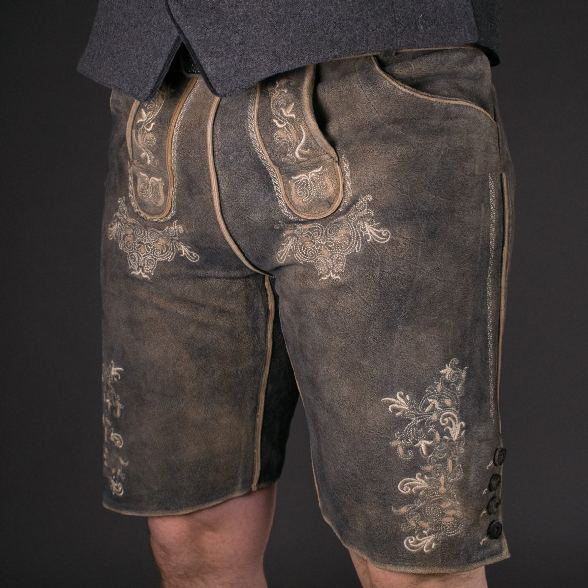 Datschi Trachten Lederhose Vitus Grau - Datschi Trachten