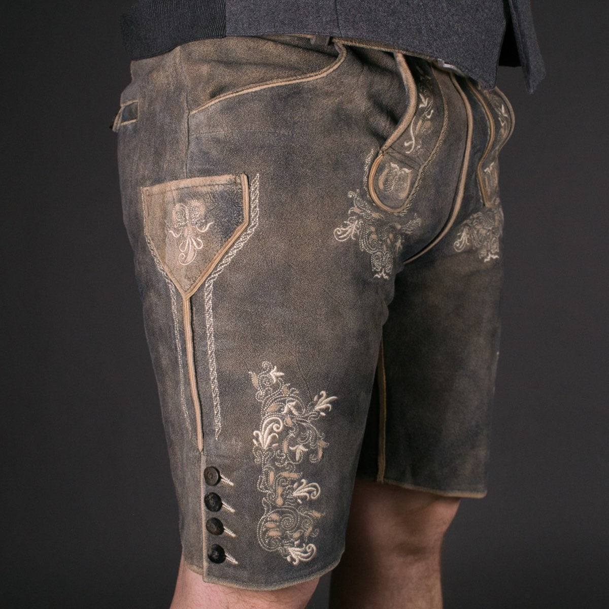 Datschi Trachten Lederhose Vitus Grau - Datschi Trachten