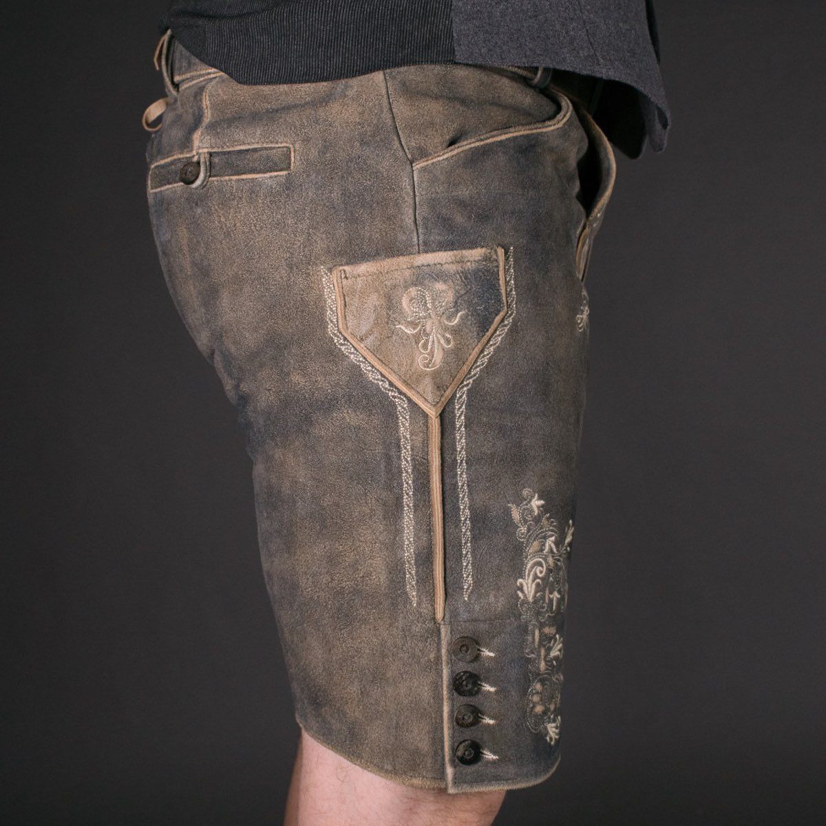 Datschi Trachten Lederhose Vitus Grau - Datschi Trachten