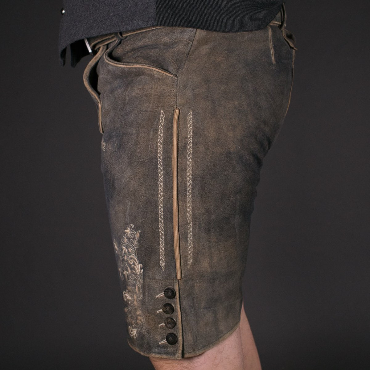 Datschi Trachten Lederhose Vitus Grau - Datschi Trachten