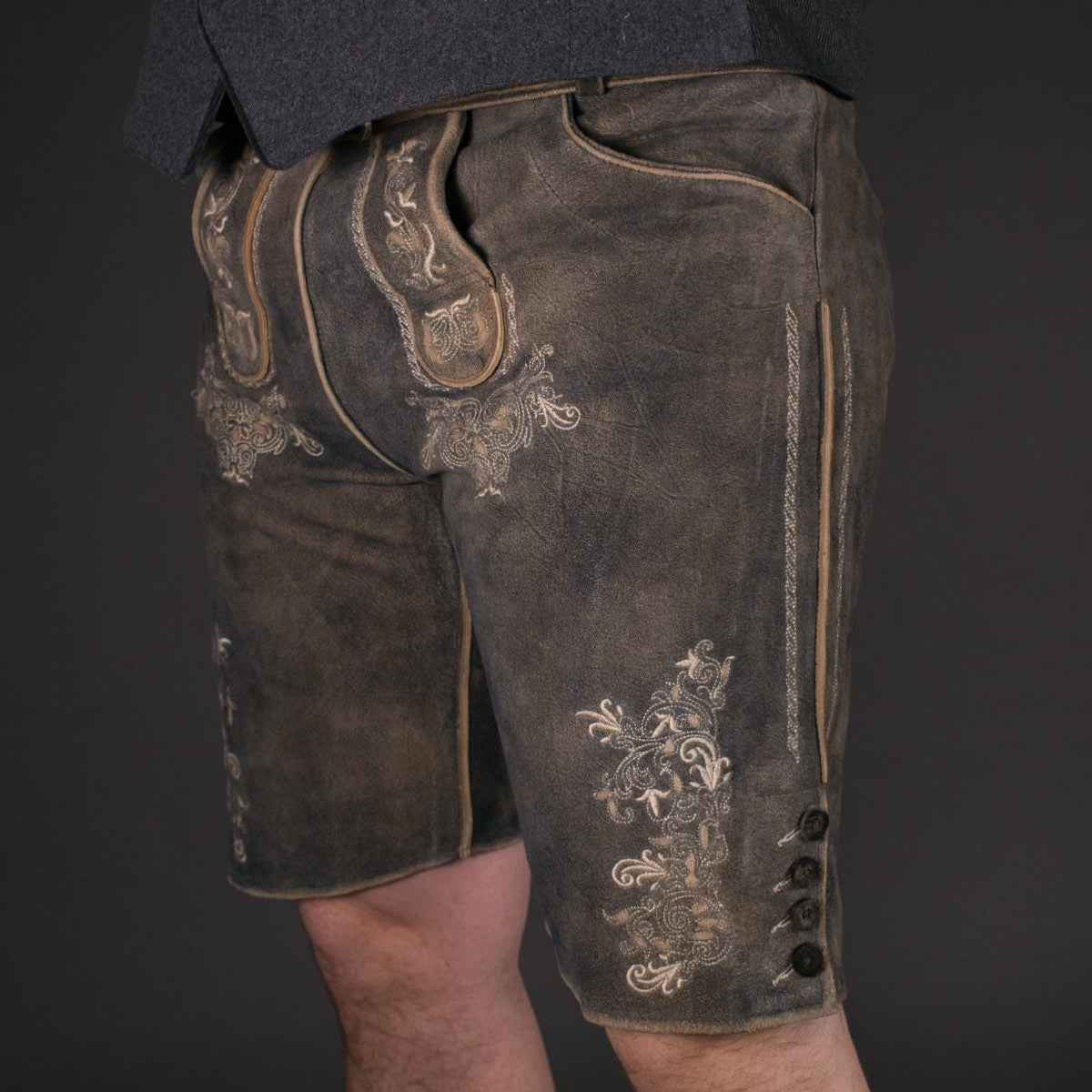 Datschi Trachten Lederhose Vitus Grau - Datschi Trachten