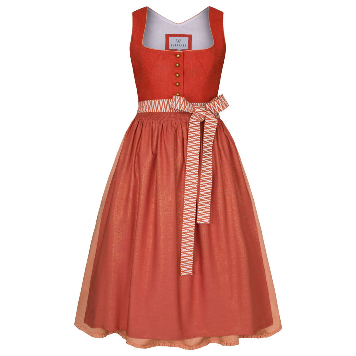 Alpenfee Dirndl Bruna Orange 70cm - Datschi Trachten