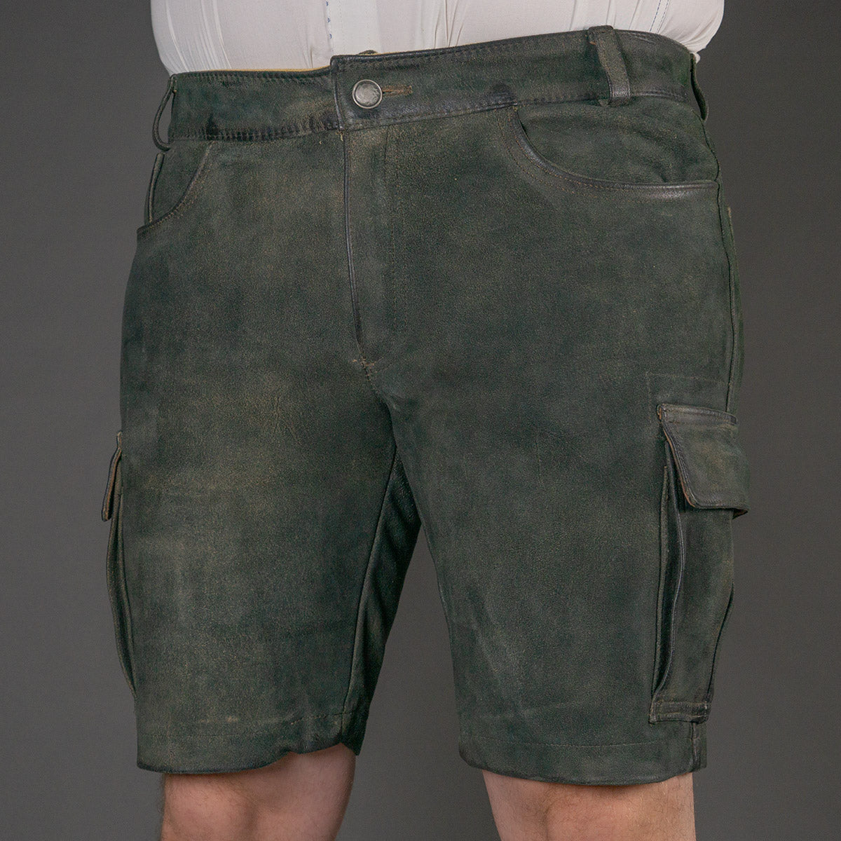 Datschi Trachten Cargo Lederhose Albert Ziegenleder Antik Grey - Datschi Trachten