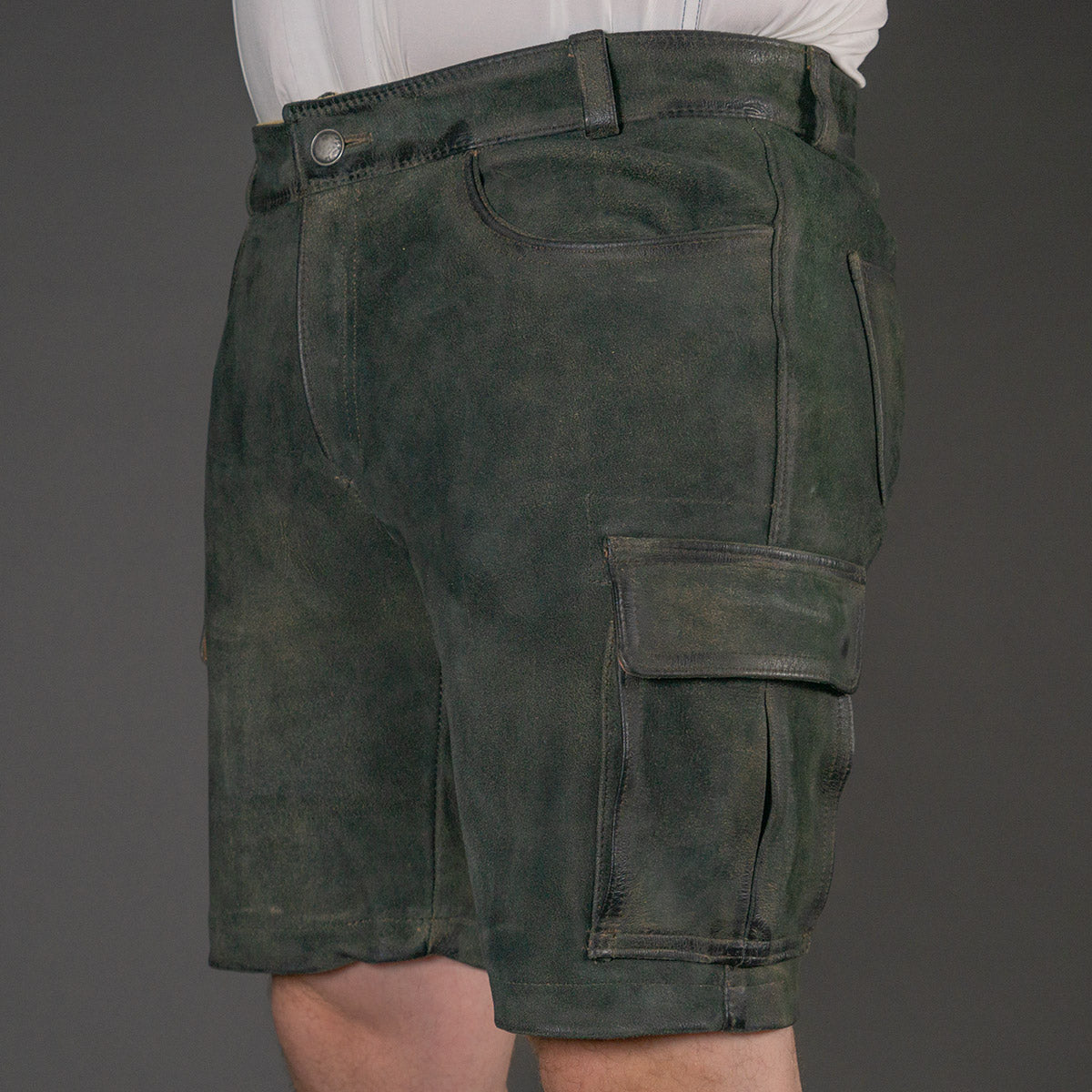 Datschi Trachten Cargo Lederhose Albert Ziegenleder Antik Grey - Datschi Trachten