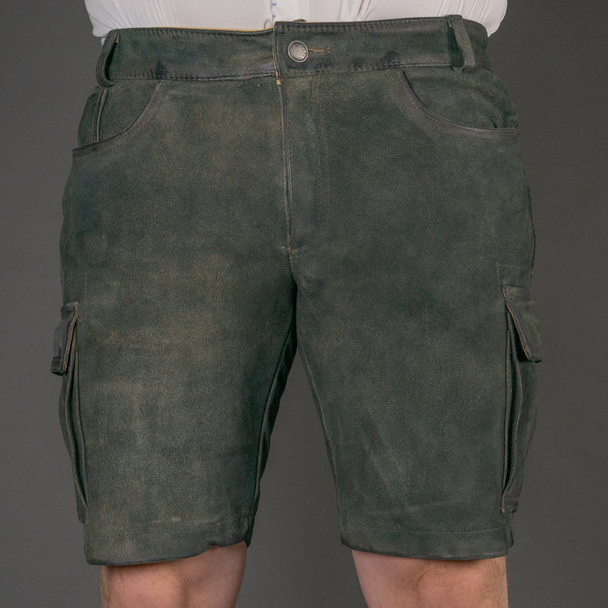 Datschi Trachten Cargo Lederhose Albert Ziegenleder Antik Grey - Datschi Trachten