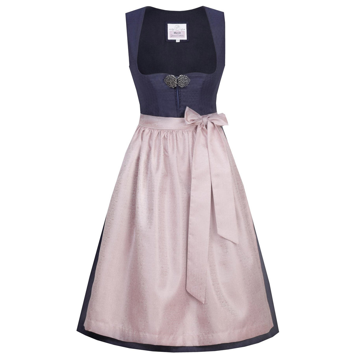 MarJo Dirndl Codi Nachtblau Rosa Zeitlos 65cm mit Reißverschluss und Schleife Farbe: Rosa,  Nachtblau, Blau