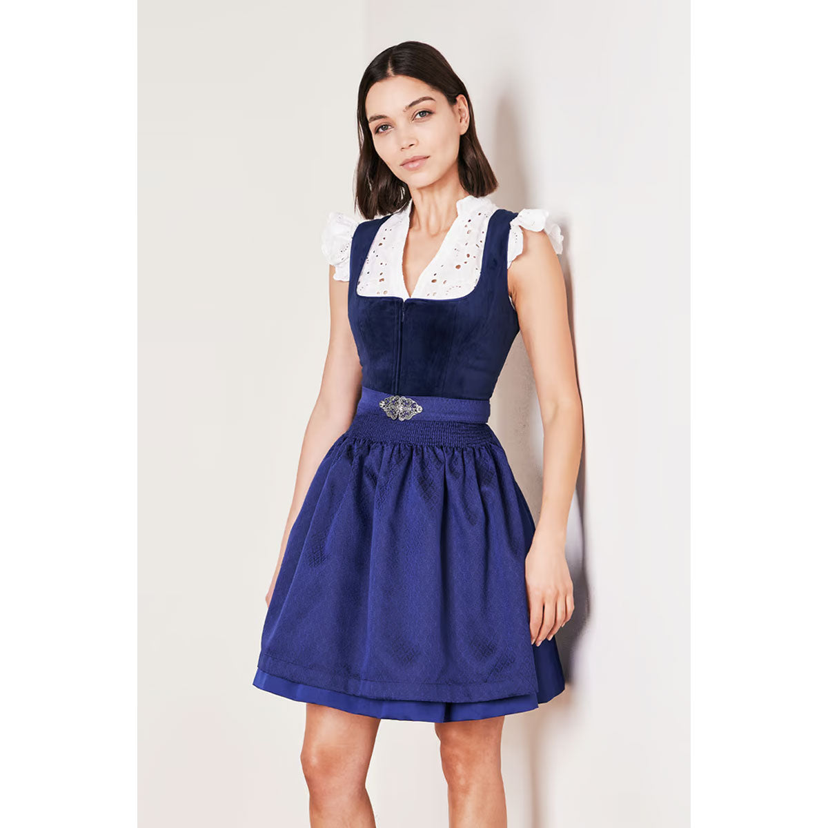 Krüger Dirndl Alisha Blau Kurz 50cm - Datschi Trachten