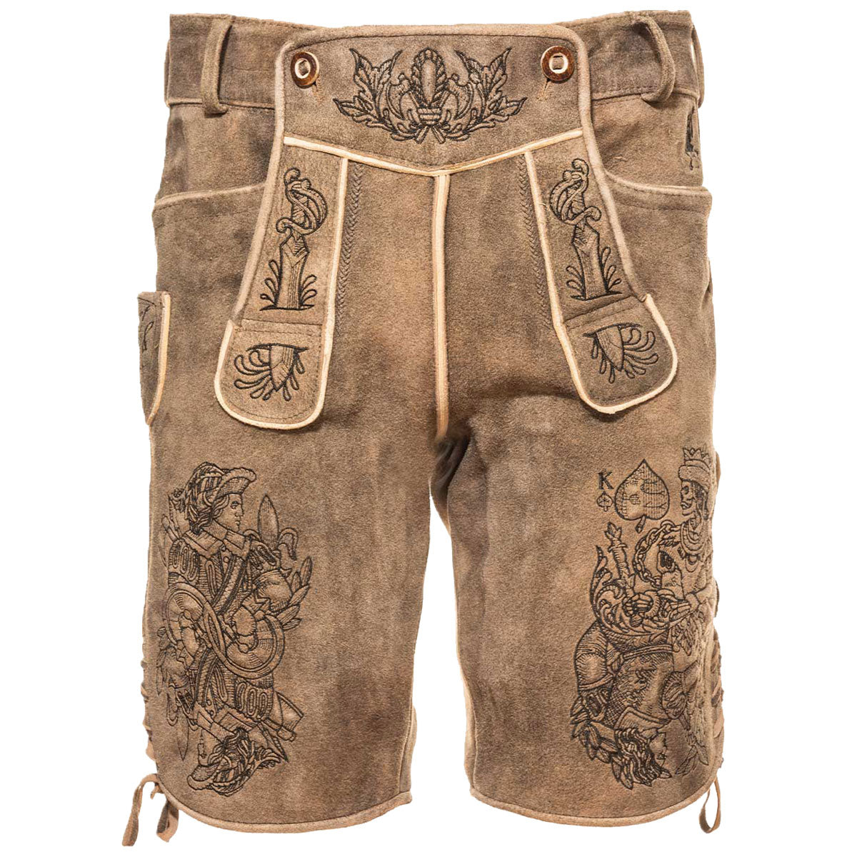 Himmel Arsch und Zwirn Lederhose Königsmörder Beige Hell - Datschi Trachten