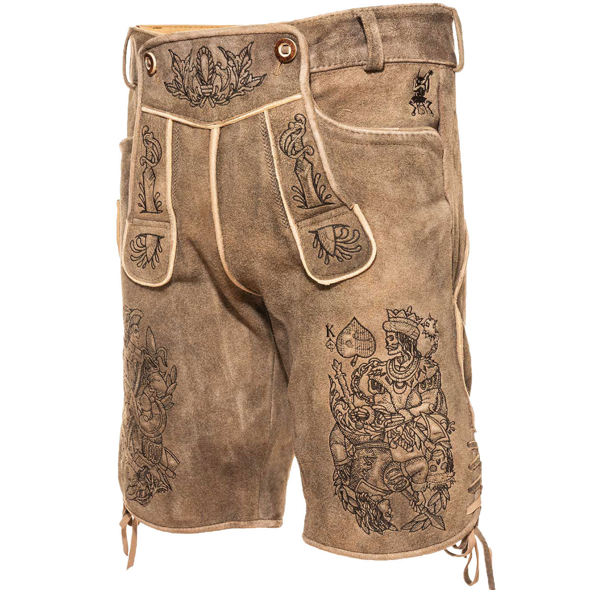 Himmel Arsch und Zwirn Lederhose Königsmörder Beige Hell - Datschi Trachten