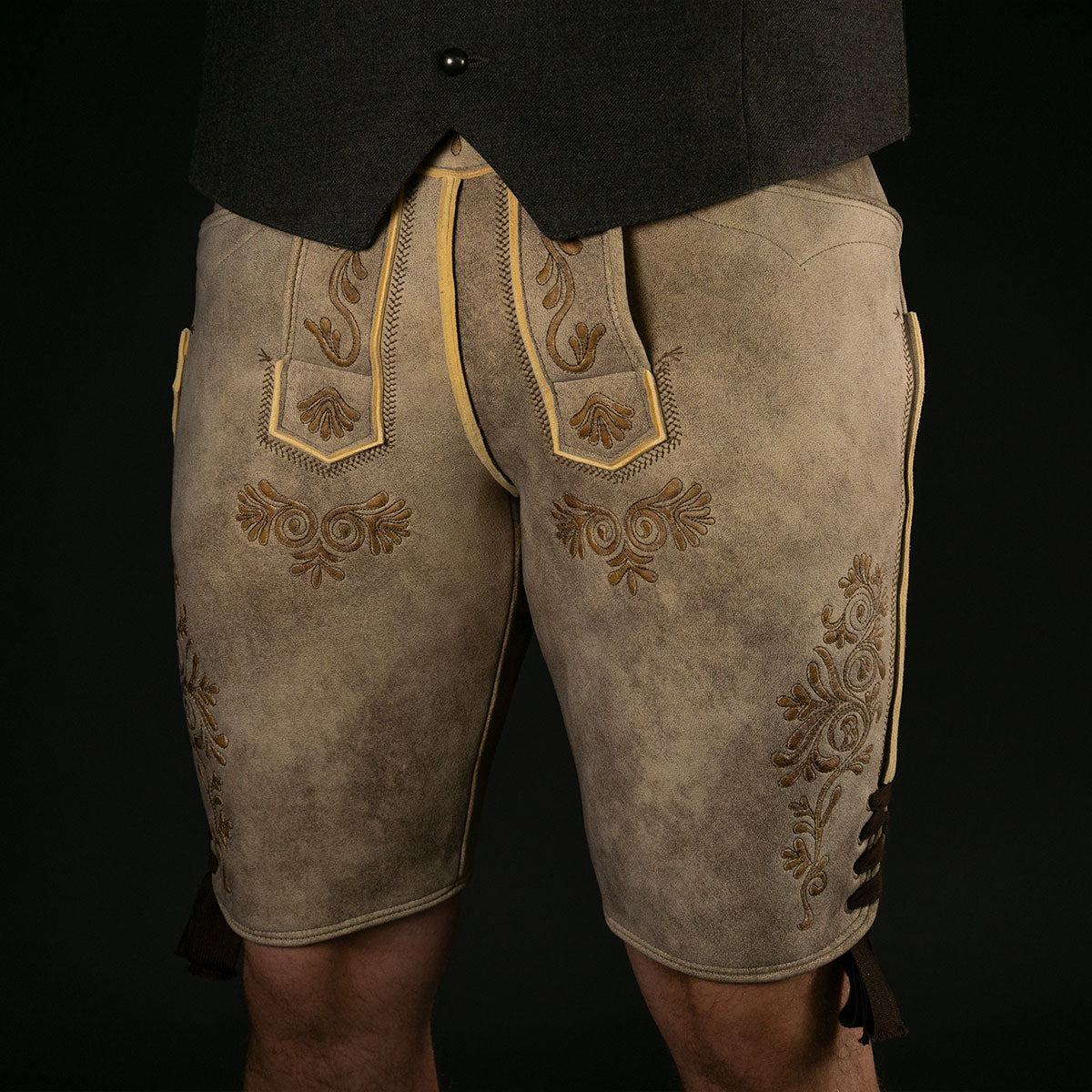 Beckert Hirsch Lederhose Metternich Manufaktur Esche Braun - Datschi Trachten