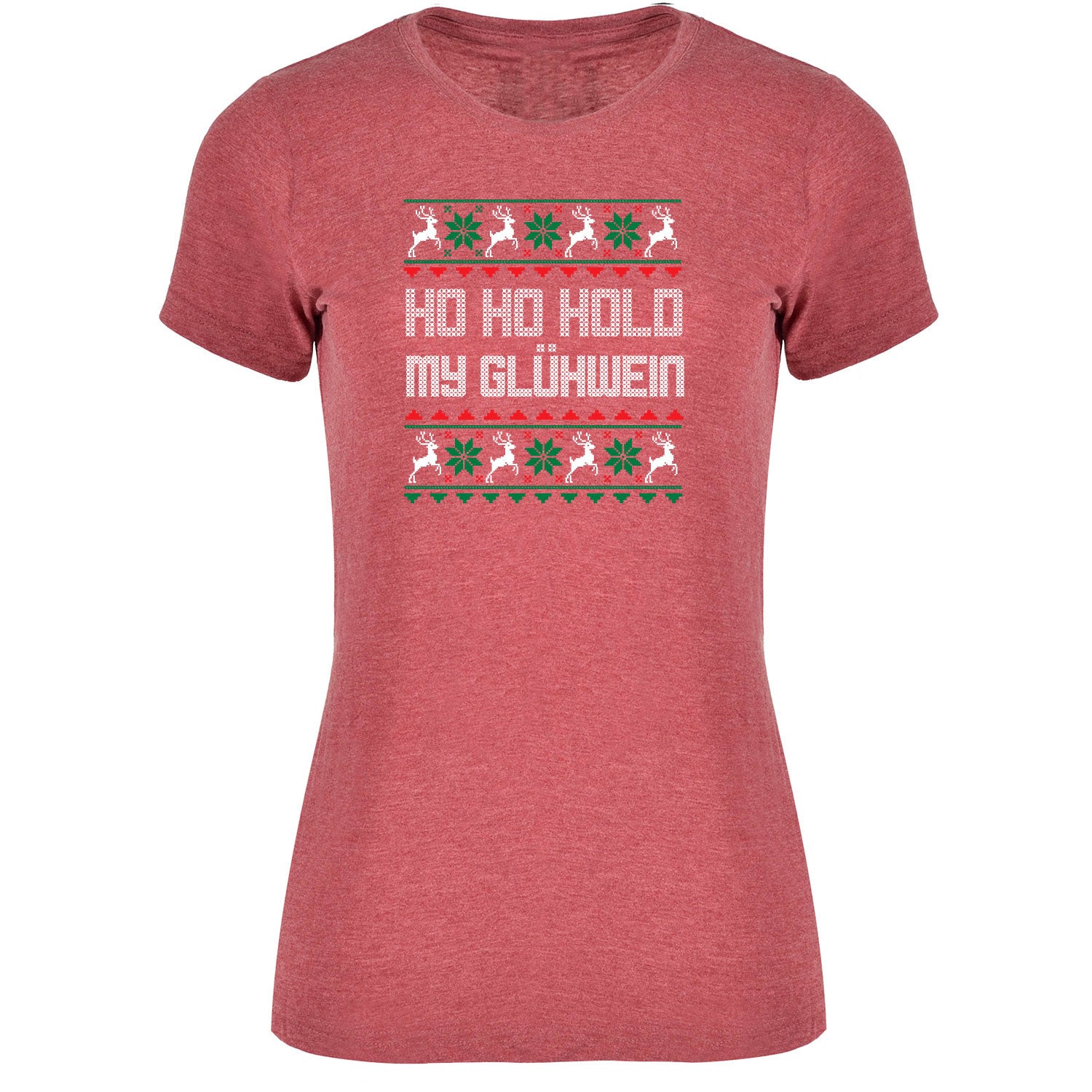 Ho Ho Hold my Glühwein Ugly Christmas T-shirt Damen - Datschi Trachten