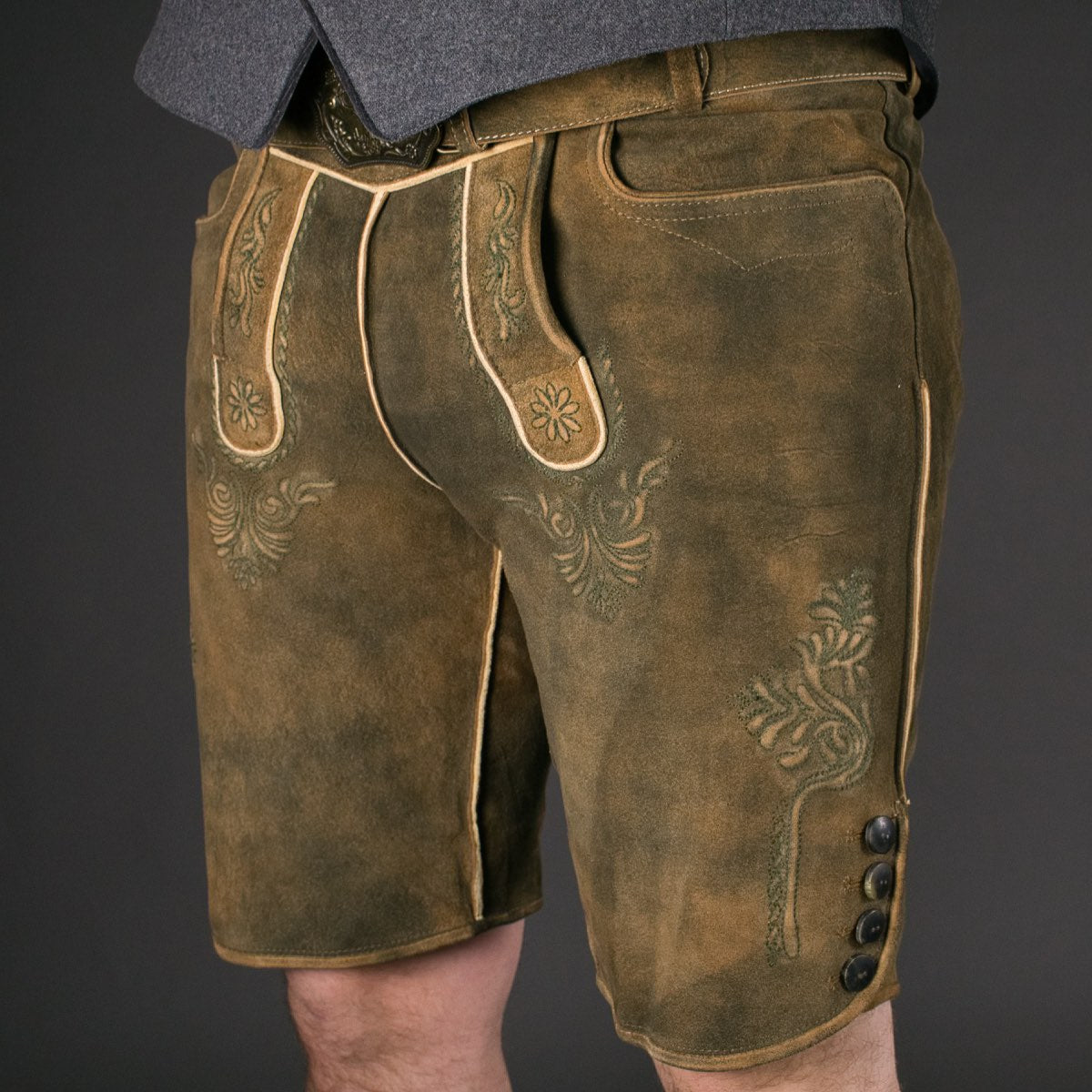 Datschi Trachten Lederhose Matthias Braun Grün - Datschi Trachten