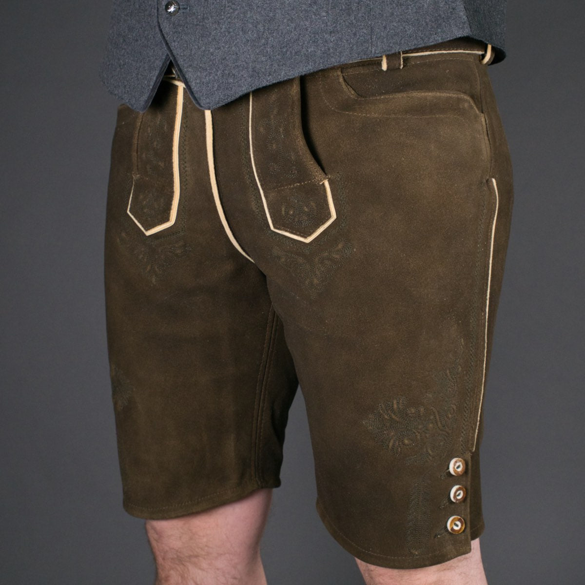 Datschi Trachten Lederhose Fonsi Sämisch Braun - Datschi Trachten