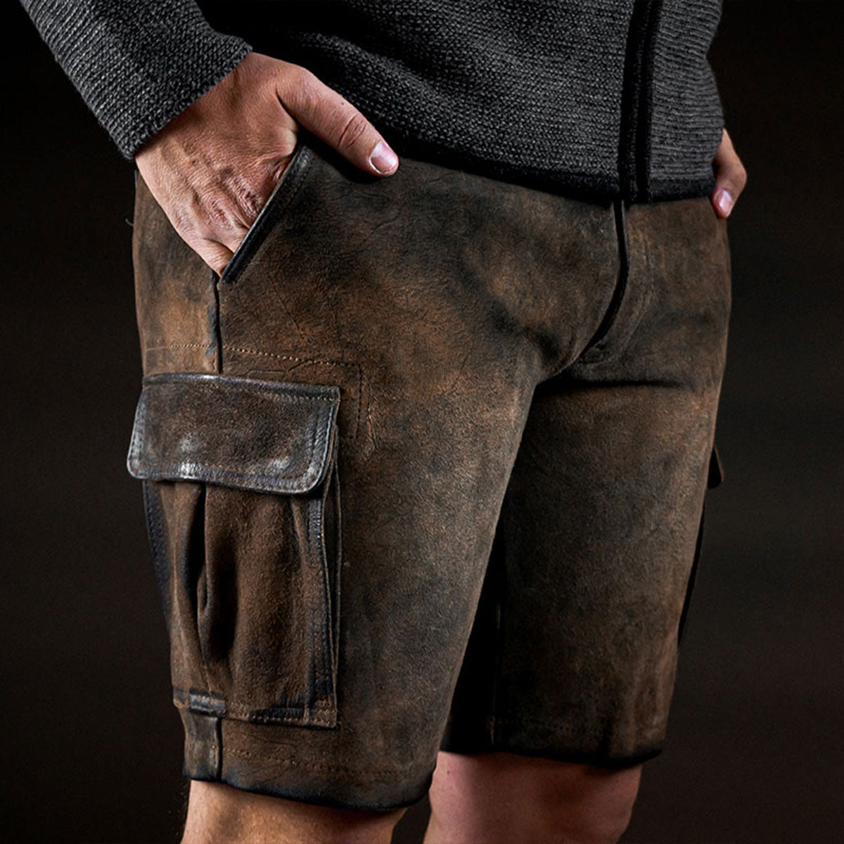 Datschi Trachten Cargo Lederhose Ludwig Ziegenleder - Datschi Trachten