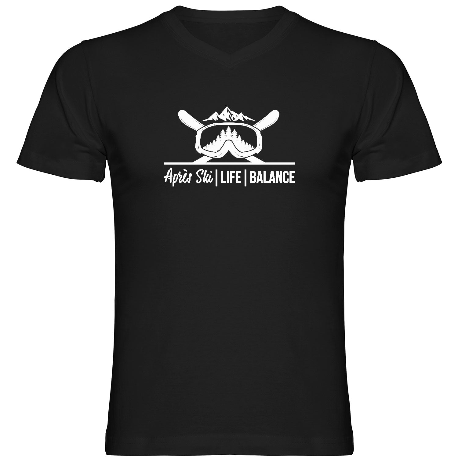 Apres Ski Life Balance Tshirt Herren V-Ausschnitt - Datschi Trachten