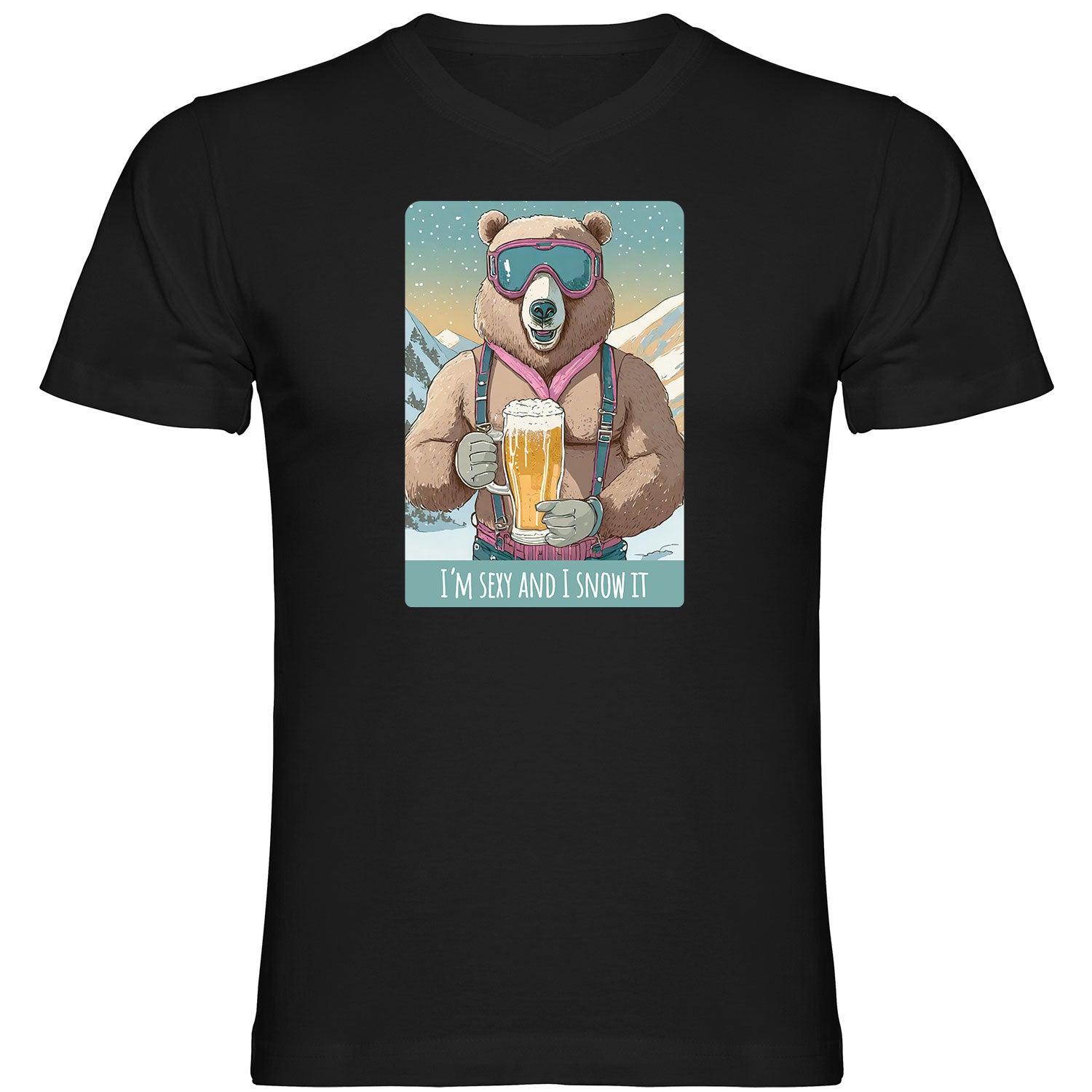 I´m sexy and I snow it Herren Tshirt V-Ausschnitt - Datschi Trachten