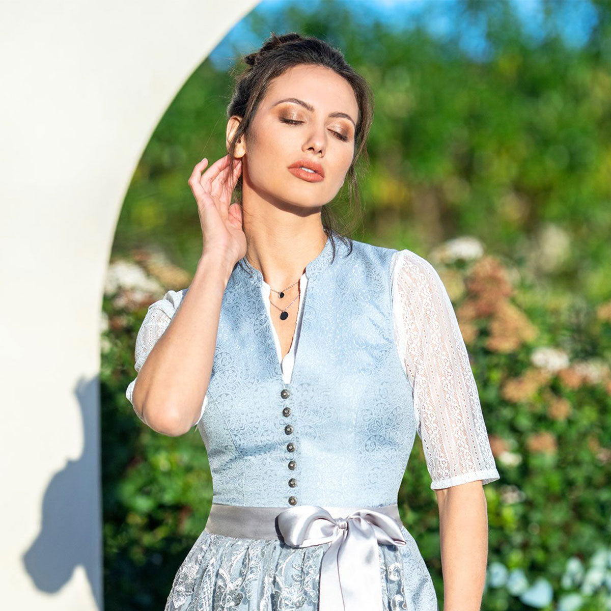 MarJo Dirndl Bluse Ilse Linda Halbarm Weiß - Datschi Trachten