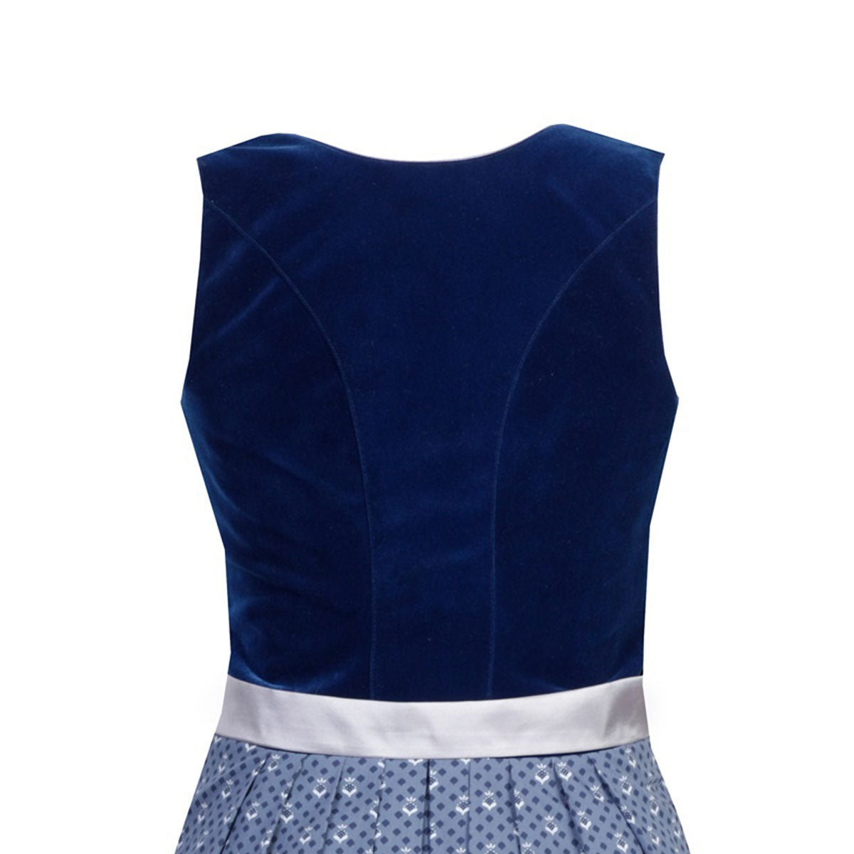 MarJo Dirndl Inka Dunkelblau/Silber 65cm mit Beidseitige Eingriffstaschen im Rock und Elegant Design Dirndl Längentyp Midi (60-75cm)
