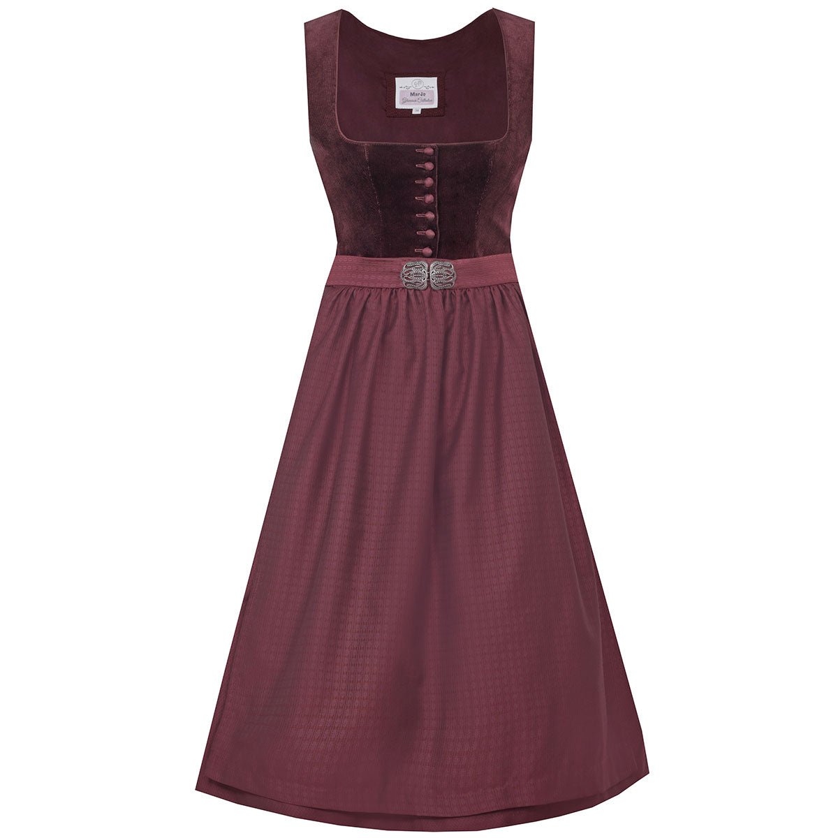MarJo Dirndl Osterhofen Bordeaux/Weinrot Cord 70cm - Datschi Trachten