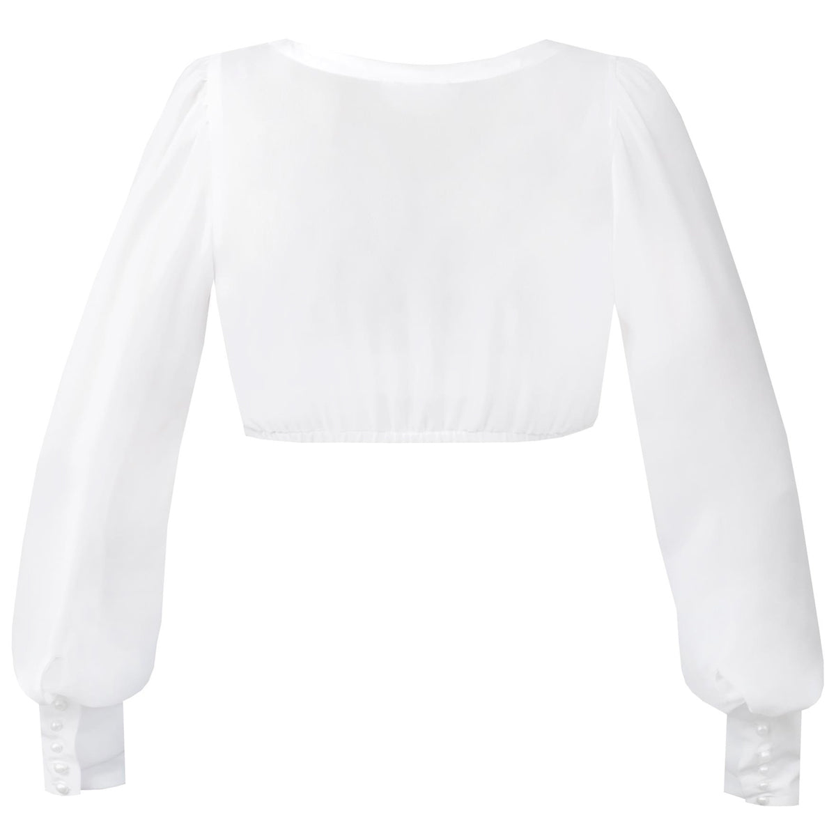 MarJo Dirndlbluse Jachenau Offwhite Langarm V-Ausschnitt - Datschi Trachten