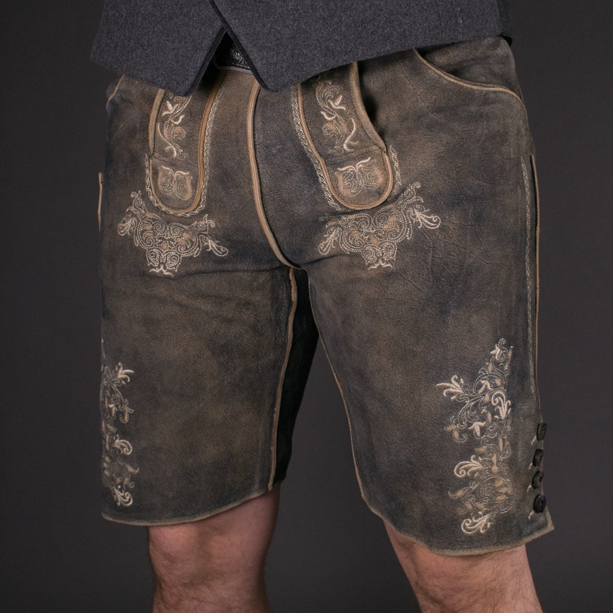 Datschi Trachten Lederhose Vitus Grau - Datschi Trachten